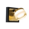 ALOADECOR W5" 1-Light Modern Square Black and Brass Integrated LED Wall Sconce with White Acrylic Shade  Adjustable Head Bathroom Vanity Light - 2 of 4
