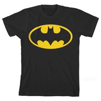 Batman Classic Bat Signal Black Graphic Tee Toddler Boy to Youth Boy