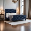 Queen Size Upholstered Platform Bed with Wingback Headboard and Wood Slat Support - 4 of 4
