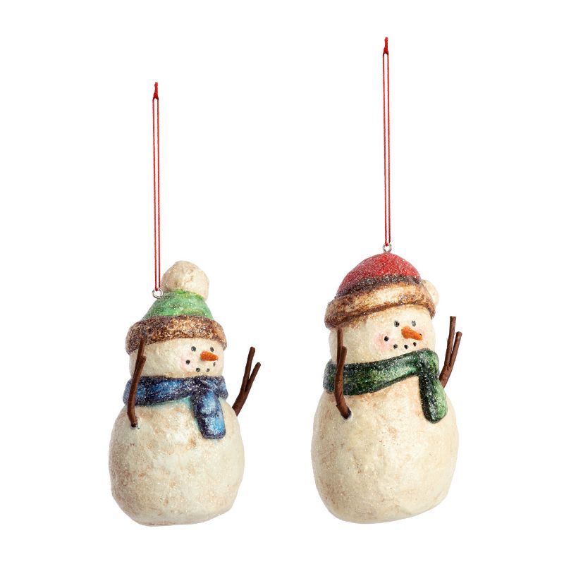 DEMDACO Snowmen Paper Pulp Ornaments - 2 Assorted, 3 of 7