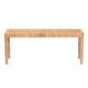 Abelia Natural Rattan and Mahogany Wood Long Accent Bench Natural Brown - Baxton Studio - 3 of 4