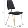 Zuo Chloe Dining Chair (Set of 2) Black & Gold - 3 of 4