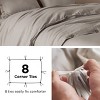 3 Pieces Linen Soft & Cozy Duvet Cover Linen Cotton Blend Bedding Set Tropical Plants Beige Color Cooling Bedding - 4 of 4