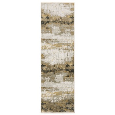 Oriental Weavers Bauer 2061X Gold / Black Indoor Area Rug - 2'3" x 7'6"