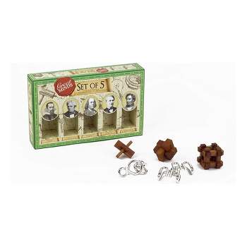 Professor Puzzle USA, Inc. Great Mens Minds Metal and Wood Puzzles | Set of 5
