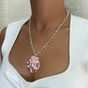 Adornia 14k Gold Plated Pink Shell Rosary Pearl Necklace - 2 of 4