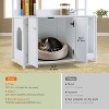 Cat Litter Box Enclosure Furniture with Shelves - 52" Hidden Litter Box Cabinet, Wood Enclosed Cat House with Scratch Mat, Dog Proof Design - 3 of 4