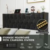 Full Size Upholstered Platform Bed with 2 Storage Drawers and Wingback Headboard - 3 of 4