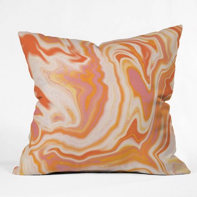 16"x16" Sunshine Canteen Marble Throw Pillow Orange - society6