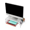 Mind Reader Monitor Stand, Ventilated Laptop Riser, Paper Tray, Storage, Office, Metal Mesh, 20"L x 11.5"W x 5.5"H, White - 3 of 4