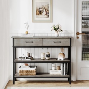 Console Table with Drawer, 3-Tier Entryway Table with Storage Shelves - 1 of 4