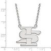 Black Bow Jewelry 10k White Gold Indiana State Sycamores NCAA Necklace 18 Inch - 2 of 4