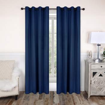 Classic Modern Solid Room Darkening Semi-Blackout Curtains, Set of 2 by Blue Nile Mills