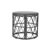 Bruce Outdoor Round Wicker Side Table Gray: Bohemian Style, Water-Resistant - Christopher Knight Home - 4 of 4