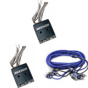 Kicker (2) 46KISLOC K-Series Interconnect, Speaker To Rca W/ Line-Out Converter & 46KI46 6 Meter 4-Channel Signal Cable - 1 of 4