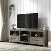 Chic Crate - 70" Rustic Media Console w/ 4 Modular Bins & Soft-Close Drawers - Carbonized Pine TV Stand for Living Room/Bedroom (Charcoal Finish) - 2 of 4