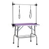 Racxily Folding Dog Pet Grooming Table Stainless Steel Frame&Rubber Mat on Board with Adjustable Arm and Clamps pet dog Cat Grooming Table - 2 of 4
