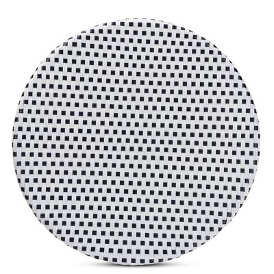 Round Black and White Rattan Cafe Dining Table