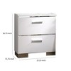 Royal Hampton and Metal Nightstand with 2 Drawers,  White and Silver - 2 of 4