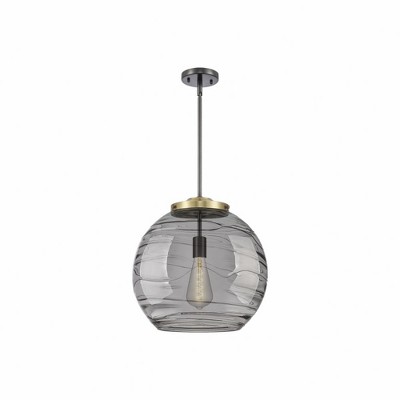 Athens Deco Swirl - 1 Light Pendant In Industrial Style-17.13 Inches Tall and 15.75 Inches Wide
