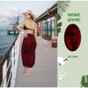 LA LEELA Women's Long Holiday Beachwear Swimsuit Bikni Pareo Cover up Sarong Wrap Swimwear Wraps One Size Red, Abstract - 4 of 4