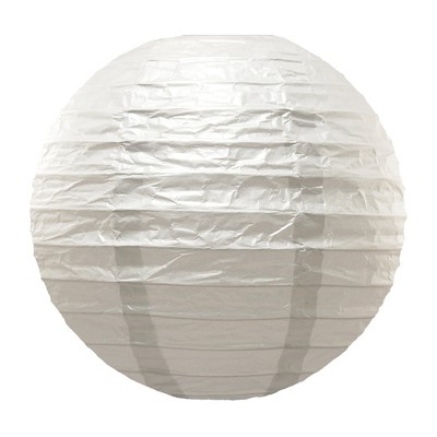LumaBase Round Paper Lanterns, White - Set of 5