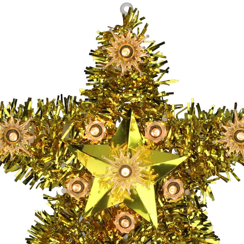Northlight 7" Lighted Gold Star Christmas Tree Topper - Clear Lights, 3 of 4