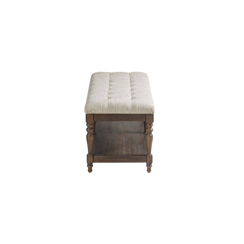 Highland Tufted Accent Bench with Shelf Ivory - Martha Stewart, 4 of 9