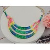 Alilang Antique Gold Tone Layered Bib Necklace with Engraved Etched Patterns - 2 of 4