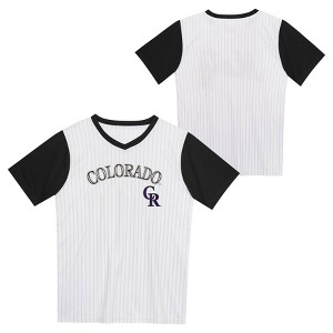 MLB Colorado Rockies Boys' Pinstripe Pullover Jersey - 1 of 3