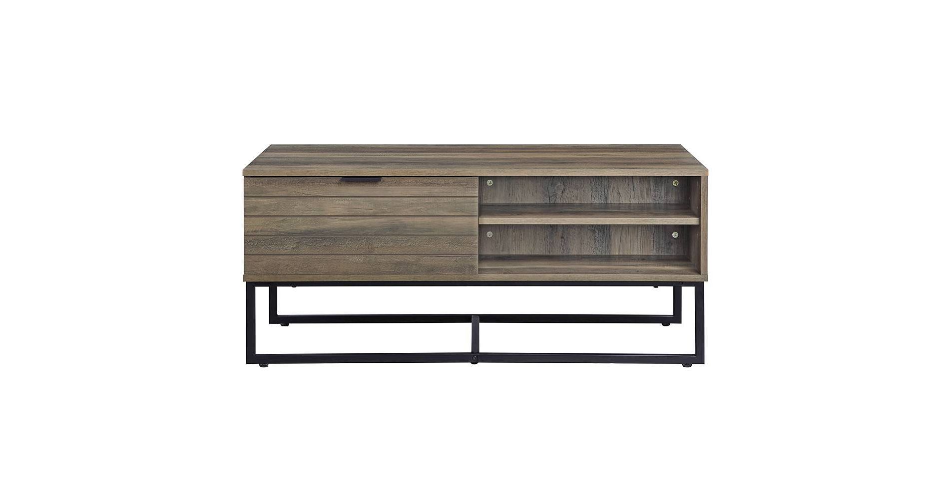 Acme Furniture Homare Coffee Table Rustic Oak/Black Finish
