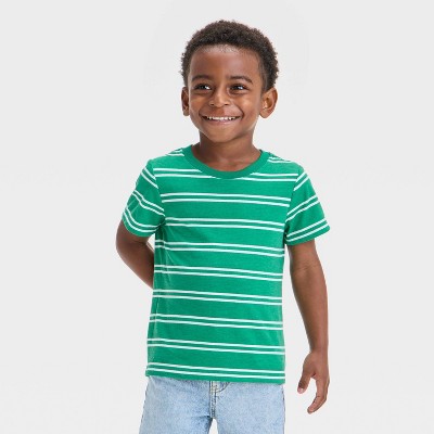 Toddler Boys' Short Sleeve Striped T-Shirt - Cat & Jack™ Green 3T