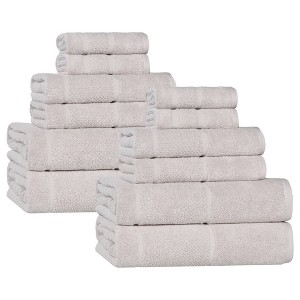 Smart Twist Viscose Cotton Blend Medium Weight Solid Thick Border Towel Set by Blue Nile Mills - 1 of 4