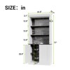 5-Tier Open Bookcase with LED Lights, Tall Roman Column Freestanding Bookshelf, Adjustable Shelves for Home Office and Living Room - 4 of 4