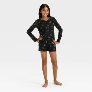 Girls' Long Sleeve Waffle Knit Pajama Set - Cat & Jack™ - 1 of 4