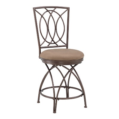 24.5" Dana Big and Tall Microsuede Swivel Counter Barstool with Footrest - Powell Company