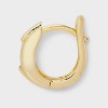 14K Gold Dipped Cubic Zirconia Gem Huggie Hoop and Stud Earring Set 2pc - A New Day™ Gold - 3 of 3
