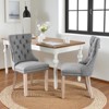 Mshliw Set of 2 High-End Tufted Linen Dining Chairs with Solid Wood Legs, Nailhead Trim, and Padded Upholstered Seats for Dining Room - 3 of 4