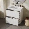 Lyngins Modern Fluted Design Freestanding Vanity, Bathroom Vanity with Ceramic Sink, Dual-Tier Split Full-Extension Drawers - 2 of 4