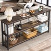 LITTLE TREE 70.9" 3 Tier Console Table Brown/Black - 2 of 4