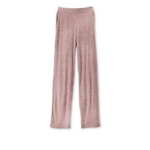I AM by Studio 51 Clean Wide Leg Pant, Cozy Loose Fit Knit Rib Fabric,  Elastic Waistband - Serene, Large
