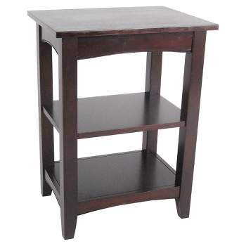 2-Shelf Side Table Hardwood Coffee Brown - Alaterre Furniture