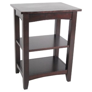 2-Shelf Side Table Hardwood Coffee Brown - Alaterre Furniture , Brown / Brown