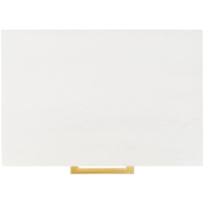 Estelle 36" White Contemporary 2-Drawer Nightstand with Brass Accents