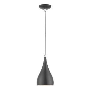 Livex Lighting Amador 1 - Light Pendant in  Shiny Dark Gray/Polished Chrome - 1 of 2