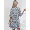 Womens Dress with Flutter Bell Sleeves V Neck Flowy Sundress Flounce Midi Tiered Dress Floral Summer Sundress - 2 of 4