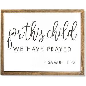 Farmlyn Creek Religious Wall Art, 1 Samuel 1 27 For This Child We Have Prayed, Home Wall Decor (15 x 11.75 In) - 1 of 4