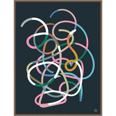 Amanti Art Color Lines by Dan Hobday Canvas Wall Art Print Framed 23 x 30-in.