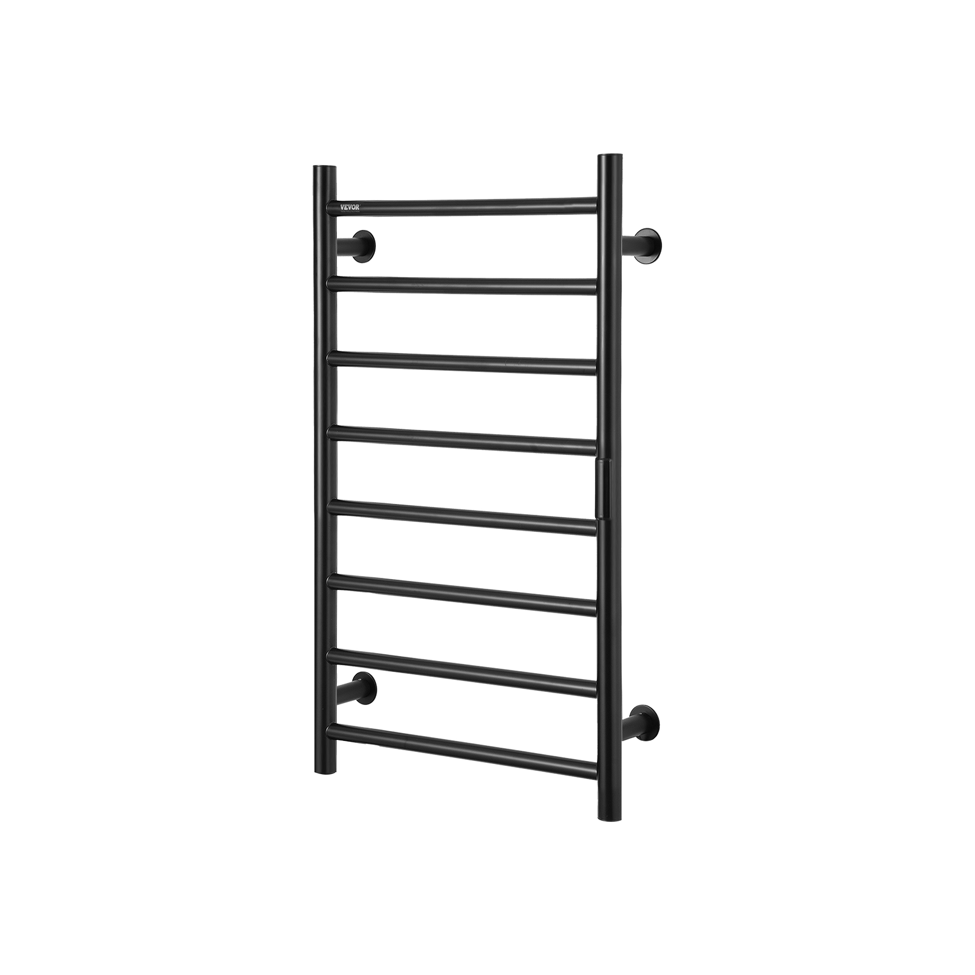 VEVOR 8 Bars Towel Warmer Rack, Wall Mounted Heated Towel Rack for Bathroom, IPX5 Waterpoof Towel Heater Rack with Timer & Display Screen, Black