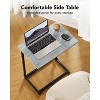 2 Pack C-Shaped Side Table, C-Table for Sofa, Couch Table with Metal Frame, Large Surface Sofa Table for Living Room, Bedroom, Home Office, Gray - 3 of 4